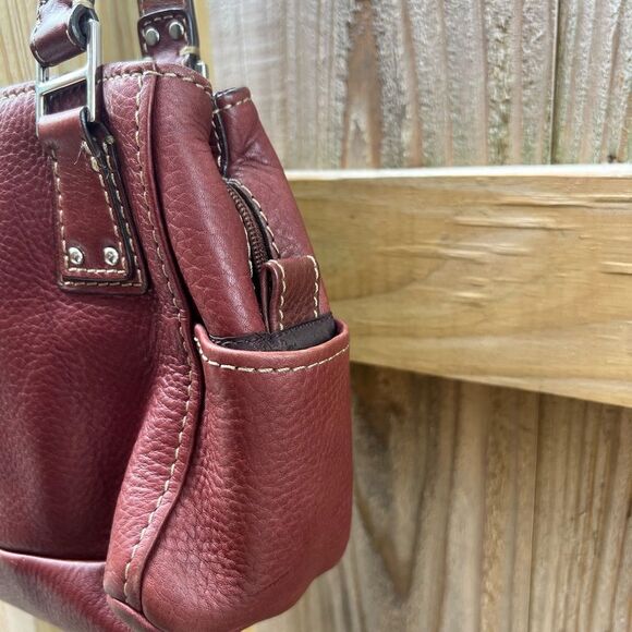 Fossil Pebbled Leather Shoulder Bag - Redish Brown - Picture 5 of 12